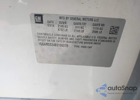 2014 Cadillac Cts Luxury z USA, uszkodzony, nr VIN 1G6AR5S34E0180379